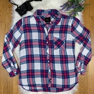 Rails Hunter Plaid Long Sleeve Shirt White Navy L